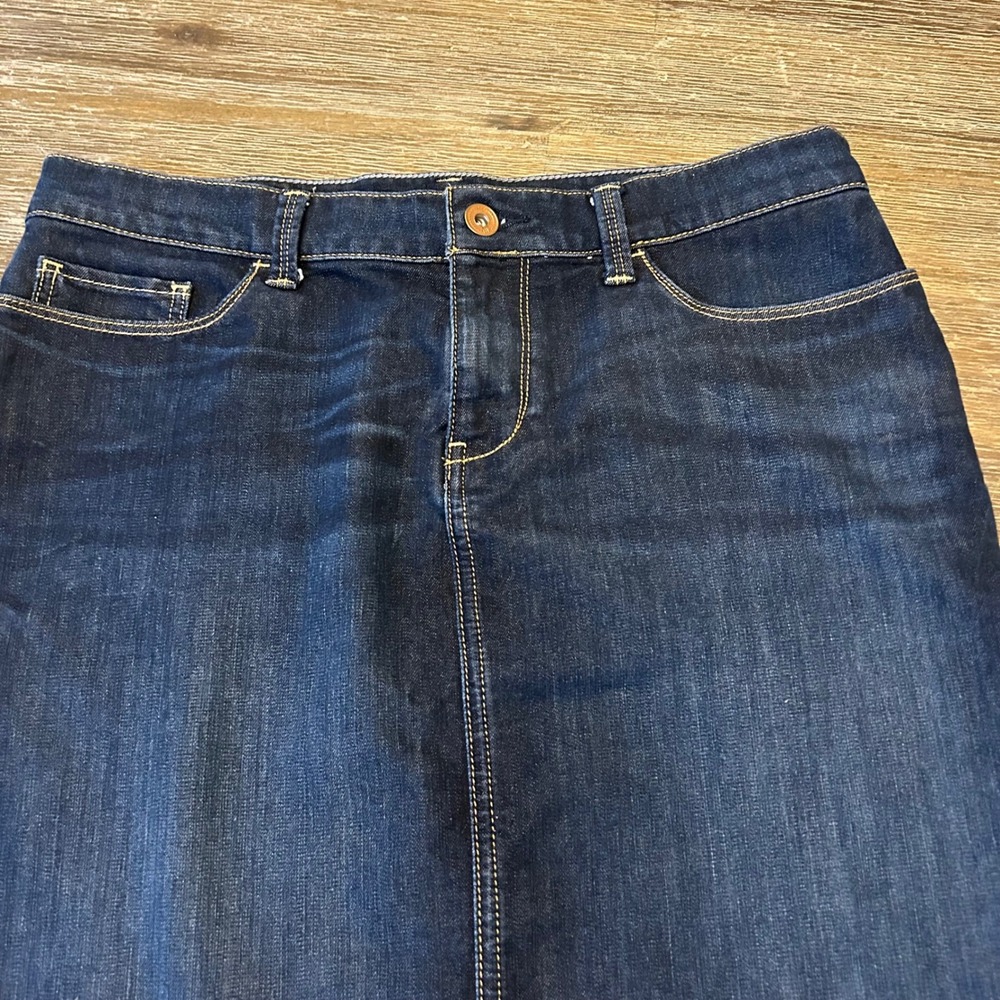 Banana Republic Denim Mini Skirt Womens 28 Dark Blue Fall Stretch Casual - Picture 2 of 7